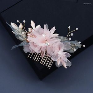 Hoofddeksels Sen Department Xianmei Hanfu Hoofd Sieraden Handgemaakte stof Floebaar Accessoires Bruid Huwelijksjurk Xiuhe kledingkam