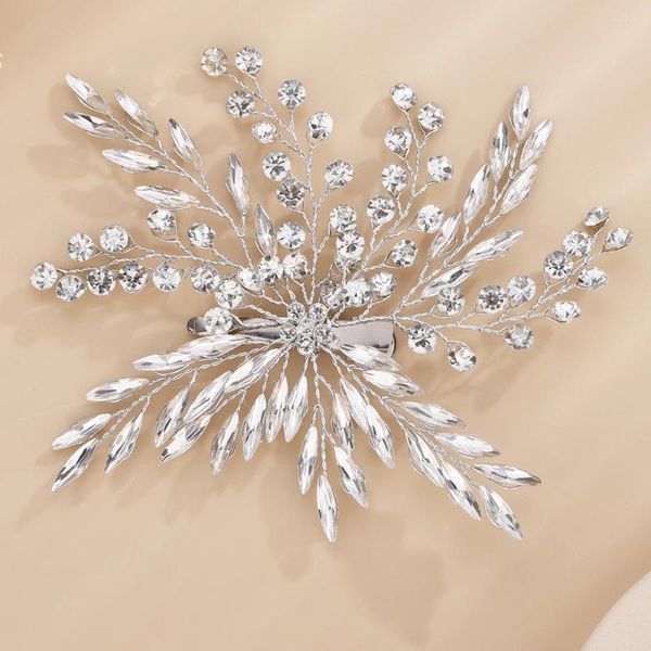 Coiffes de mariage brillant Silver Hair Clip à la main bijoux faits à la main Accessoires de mariée pour femmes fascinateurs d'or