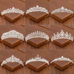 Hoofddeksels Zilver Kleur Bruidskroon En Tiara Haaraccessoires Voor Vrouwen Bruiloft Kristal Strass