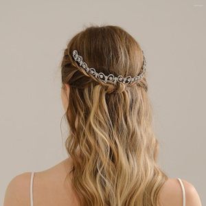 Headpieces Silver Color Luxury Crystal Bruid Headpiece Rhinestone Bridal Hair Comb For Women Headband Wedding Accessoires