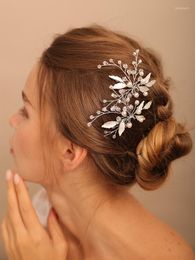 Coiffures feuilles d'argent épingles à cheveux de mariée femmes à la main fleur cheveux bijoux dames accessoires diadèmes pinces à cheveux de mariage