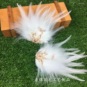 Tocados estilo tocado de plumas vestido de novia chino Hanfu accesorios para el cabello coreano Super Hada puesta en escena horquilla Clip lateral