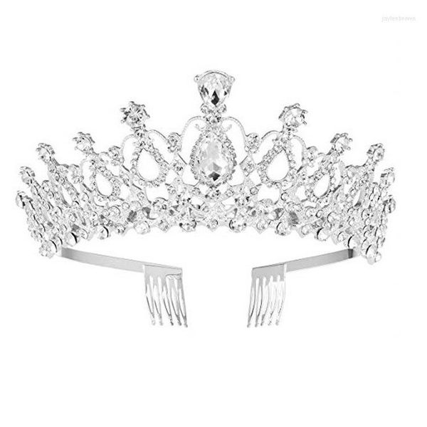 Estilo de tocados en Europa y el tocado de diamantes de cristal Novia casada Cena de boda Aro para la cabeza Corona para espectáculo de cabello