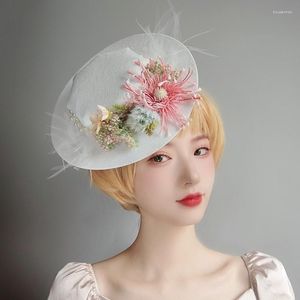 Headpieces zomer vrouwen lolita's hoed thee feest buiten zonnebrandcrème bloem decor zonneschade flat strand vakantie hoeden