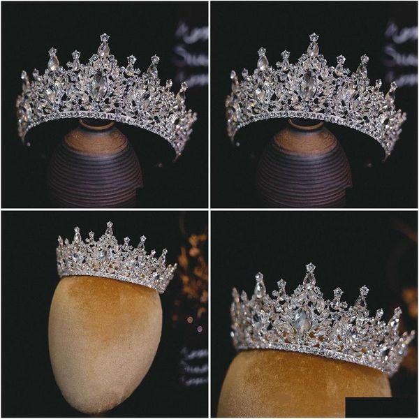 Coiffes Super Flash Strass Couronne De Mariée Avec Maquillage P Ography Robe De Mariage Anniversaire Échantillon Accessoires En Gros Drop Delive Dhmfj