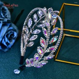 Coiffes Topqueen Accessoires de cheveux de mariage faits à la main pour femmes Bling Hoop coloré Rimestone Bridal Jewelry Luxury Accessory HP642