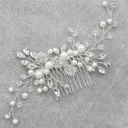 Coiffes à la mode cristal perle cheveux peignes mariage bijoux de mariée ornement tête pièce décoration strass mariée peigneHeadpieces HeadpiecesH