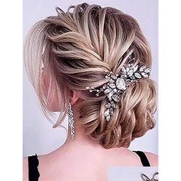 Coiffures à la mode strass cheveux peigne perles à la main cristal chic femmes coiffure de mariée accessoires ornements de fête livraison directe Ev DH56W