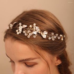 Headpieces Vintage Crystal Leaf Hair Comb Hoofdbanden Shine Rhinestone Hoofdband Vine Tiaras Wedding Accessoires Party Vrouwen hoofd sieraden