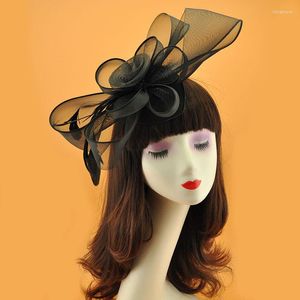 Headpieces vintage gaas grote boog haarclip bruid kleine hoed damesjurk accessoires Korea Japan zwart wit