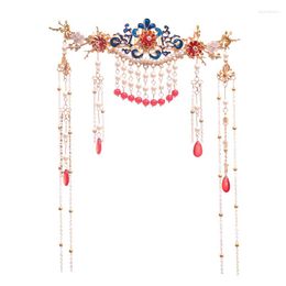 Coiffures Vintage Long gland accessoires de cheveux de mariage pour les mariées perles de cristal épingles à cheveux couronnes femmes ensembles de bijoux cadeaux