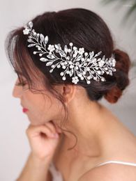 Headpieces vintage bruiloft hoofdband zilveren kristallen hoofdtooi handgemaakte haarband banket hoed pure bruids ornamenten vrouwen hoofd sieraden