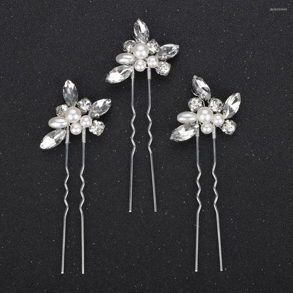 Coiffes Banquet De Mariage Perles De Cristal 3PCS Épingles À Cheveux Or Rose Argent Pinces À Cheveux De Mariée Accessoires De Cheveux Pour Bijoux De Fête