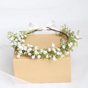 Tocados Boda Novia Pequeños accesorios para el cabello blanco Romántico Lindo Elegante Simple Flor Decoración Diadema
