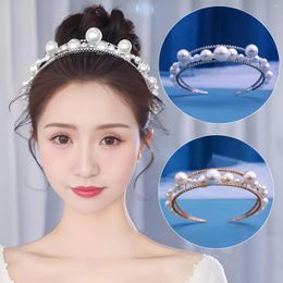 Headpieces Wedding Crown Pearl Tiaras en Crowns for Women Accessories Riine Rhinestone Bridal Hair Sieraden Party Bride Headpiece cadeau