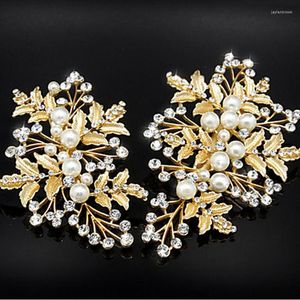Headpieces trouwjurk sieraden goud en zilveren blad kristal parel haarclip bruid accessoires bruids