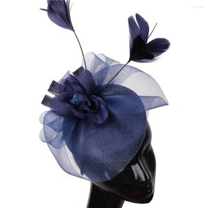 Headpieces Wedding Net Hoed Fascinator Women Dames Bloemhoofdstuk Elegante vrouwelijke Fancy Bruid Tea Party Hair Accessoires Hoofdband