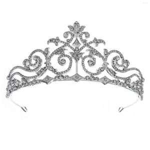 Headpieces Wedding Tiara Silver Crown Semicircle Hair Accessories met strass voor verjaardagsfeestjes voor volwassenen