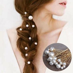 Coiffes femmes en forme de U broche en métal barrette pince épingles à cheveux simulé perle diadème de mariée accessoires de cheveux outil de conception de coiffure de mariage 18 pièces