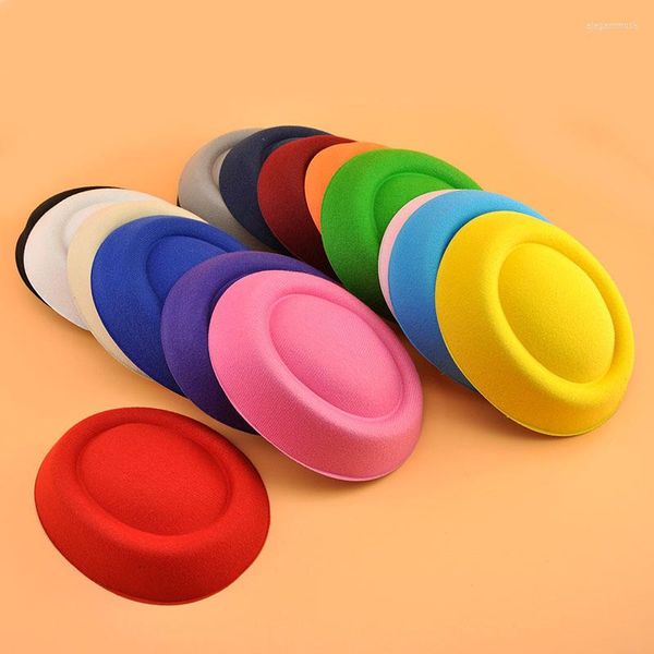 Tocados Sombrero de copa de lana Tocados Etiqueta de azafata Accesorios de base pequeña Soporte inferior para el cabello para mujeres