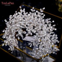 Headpieces Youlapan Bride Exquisite Headband Tiara Volledige strass Bruidsmeisje Hair Band Women Fashion Headwar Wedding Accessories HP385