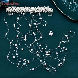 YouLaPan – couvre-chef en perles faites à la main, peigne de mariée, accessoires de bijoux de fête de mariage pour femmes, couvre-chef perlé HP600