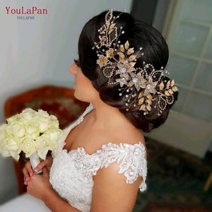 Headpieces youlapan hp282 bloemenmeisje bruiloft haaraccessoires optocht kroon en tiara juwelen hoofdband diamanten kopstuk voor vrouwen 245c