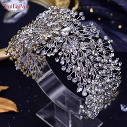 Headpieces Youlapan HP415 Wedding Tiara Rhinestone Bridal Headband Hair Accessoires Handgemaakte Crystal Pageant Headpiece vrouw hoofddeksels