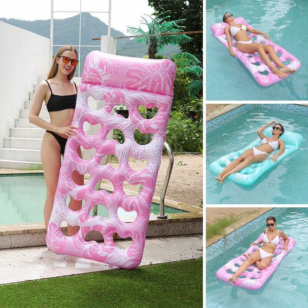 Appui-tête Piscine gonflable flotte des matelas à air flottant portable Lounger Eau de lit Sleeping For Kids Adult 240506