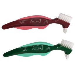 Têtes 10 pcs brosse à dents de brosse à prothèse dur premium, brosse de nettoyage, poils multicouches de prothèse portable brosse à double face