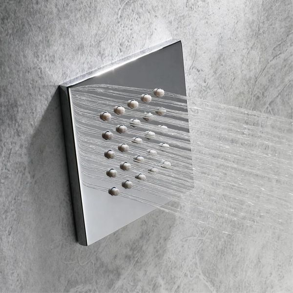 Têtes 100mm Inwall dissimulé grand jet de pulvérisation pluie douche corps jets massage salle de bain spa pomme de douche chrome douches pulvérisateur 4