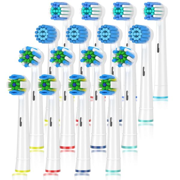 Têtes 16pcs Remplacement Brosse à dents Tête pour oral B Por1000 / 1500/3757/7000/8000/9000