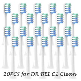 Heads 20 / 50pcs pour le remplacement Dr Bei C1 Sensitive Clean Whitening Brosse Soft Dupont Bristle Sonic Electric Brush Brush Bross