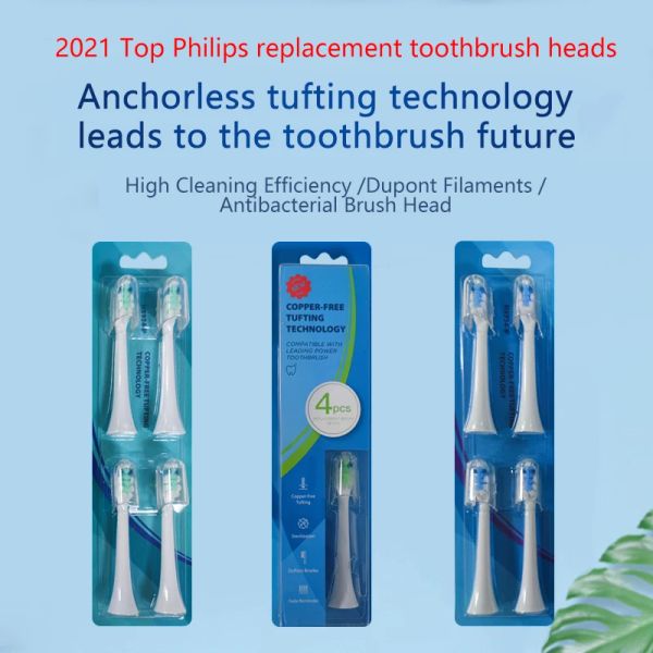 Heads 2021 NOUVELLE BROSSE REMPLACEMENT Têtes de brosse pour Philips Sonicare Top Inlessless de tufting Technology Brush Brush HX924P HX934P XH664P