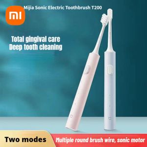 Hoofden 2023 Xiaomi Mijia T200 Sonische elektrische tandenborstel Draagbare IPX7 Waterdichte bleken Ultrasone tanden Reinigingsvibrator Ultrasoon