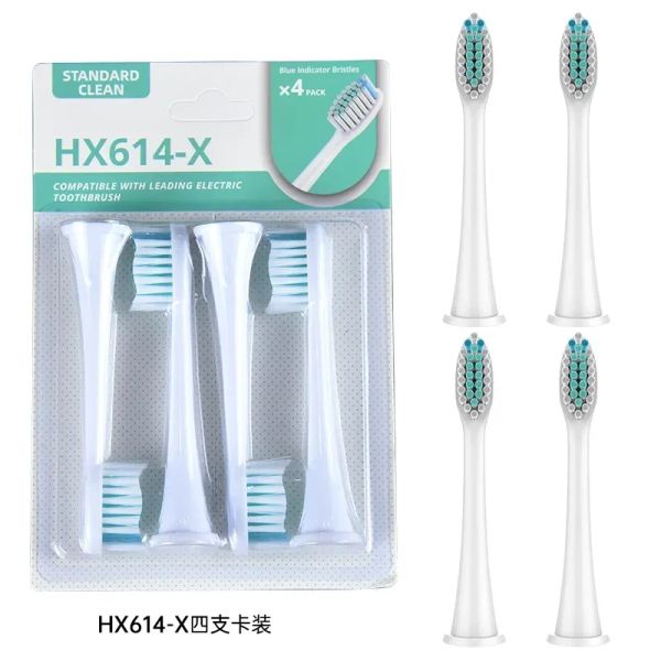 Cabezales 4 PCS Cabeza de reemplazo de cepillo de dientes eléctrico DuPont Bristles Boquillas Cabeza de cepillo de muelas de dientes para Philips Sonicare HX3/6/9 Serie