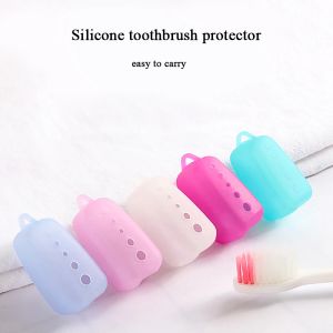 Têtes 5pcs Couvertures de tête de brosse à dents portables en silicone pour la randonnée de voyage Brosse à dents de camping