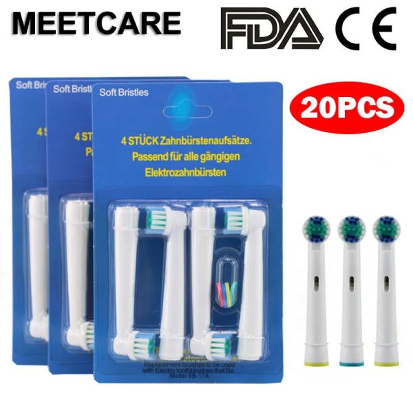 Heads CE FDA Brand 20 / 80pcs Hygiène Care Rotary Electric Electric Brush Heads Remplacement de la marque Brouss de dents orales