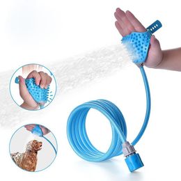 Têtes de brosse de bain pour chiens, outil de massage pour animaux de compagnie, pulvérisateur, épurateur, toilettage pour chiens ou chats avec lavage des cheveux longs ou courts