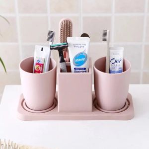 Heads Electric Dething Brush Salle de bain Tobribut de rangement étagère Conteaux en plastique Paniers d'organisateur domestique accessoires