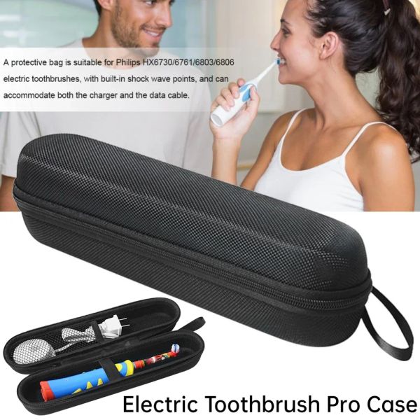 HEADS Electric Dething Brush Pro Étui dur portable avec boîte de rangement de poche en maille durable pour ORALB / ORALB Pro SmartSeries / IO Series