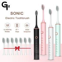 Heads Gezhou Electric Sonic Brosse USB Charge N100 Brosses de dents électroniques imperméables rechargeables têtes de remplacement adultes