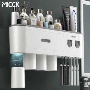Cabezales Micck Boldista de dientes de la pared Organizador del baño y soporte de cepillo de dientes de almacenamiento para baños Accesorios para el hogar