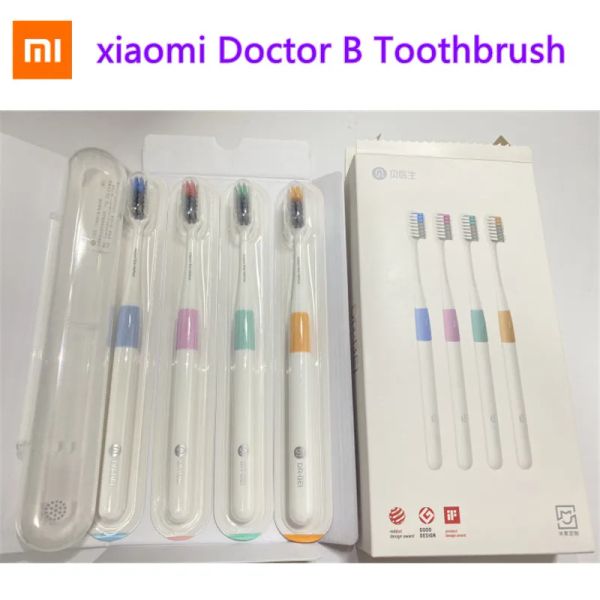 Têtes nouveaux xiaomi docteur b méthode de basse dentaire meilleur fil de brossage, y compris la boîte de voyage B brosse à dents adulte des dents de nettoyage oral pour couple