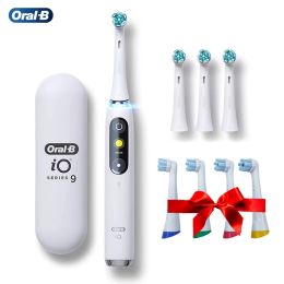 Têtes oral b io9 brosse à dents électrique intelligente adulte IO Microvibrating Tech 7 Modes avec des têtes de pinceau de remplacement IO 1 Étui de voyage
