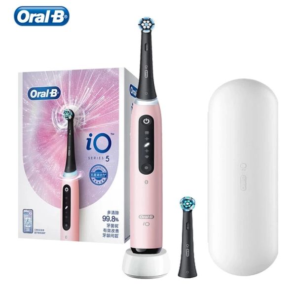 Têtes oralb io 5 brosse à dents électrique Smart Bluetooth des dents rechargeables de blanchiment brosse à dents 5 modes pour les soins de la gomme propre en profondeur adulte