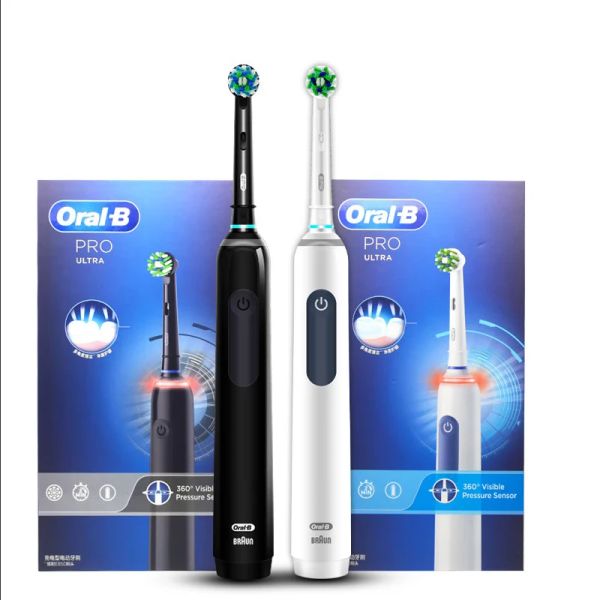 Heads Original Oral B Pro Ultra Electric Brush Pro 4 Brosses à dents pour adultes Capteur de pression intelligente en profondeur