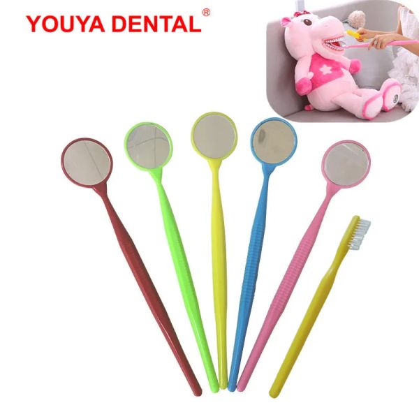 Têtes accessoires de poupée en peluche grande brosse à dents de miroir de dentiste antifog pour les jouets en peluche dentaire