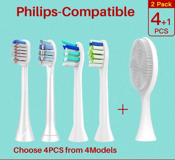 Heads remplaçables à la brosse à dents sonicare têtes pour Philips Soft Facial Nettoying Brush Brusser Masseur en silicone Masseur facial