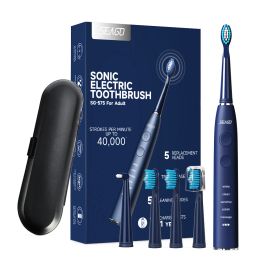 Koppen Seago elektrische sonische tandenborstel USB -lading Oplaadbare volwassen waterdichte elektronische tandenborstels vervangende koppen geschenk